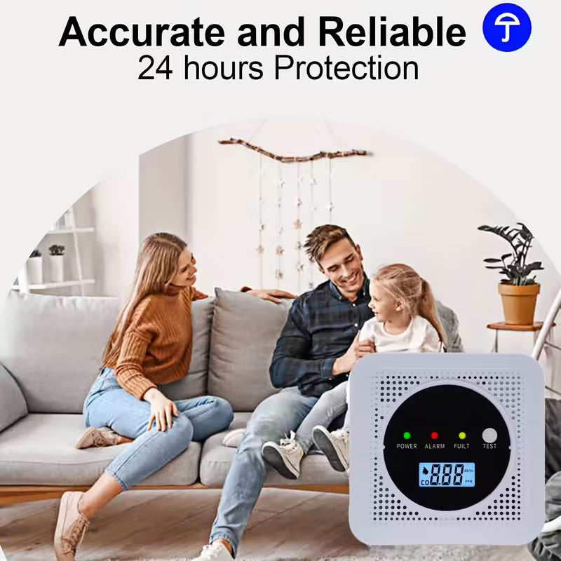 Dual Sensor Smoke & Carbon Monoxide Detector Alarm with LCD Display Smart Home & Security - Tophatter Daily Deals