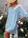 V-Neck Half Sleeve Mini Dress Casual Dresses - Tophatter Daily Deals