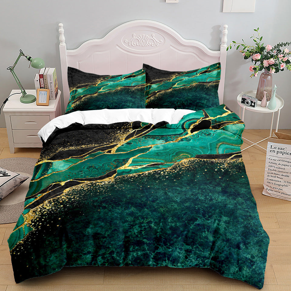 Bedding Home Textile Quilt Cover Three Piece Set D 0 - Tophatter Daily Deals
