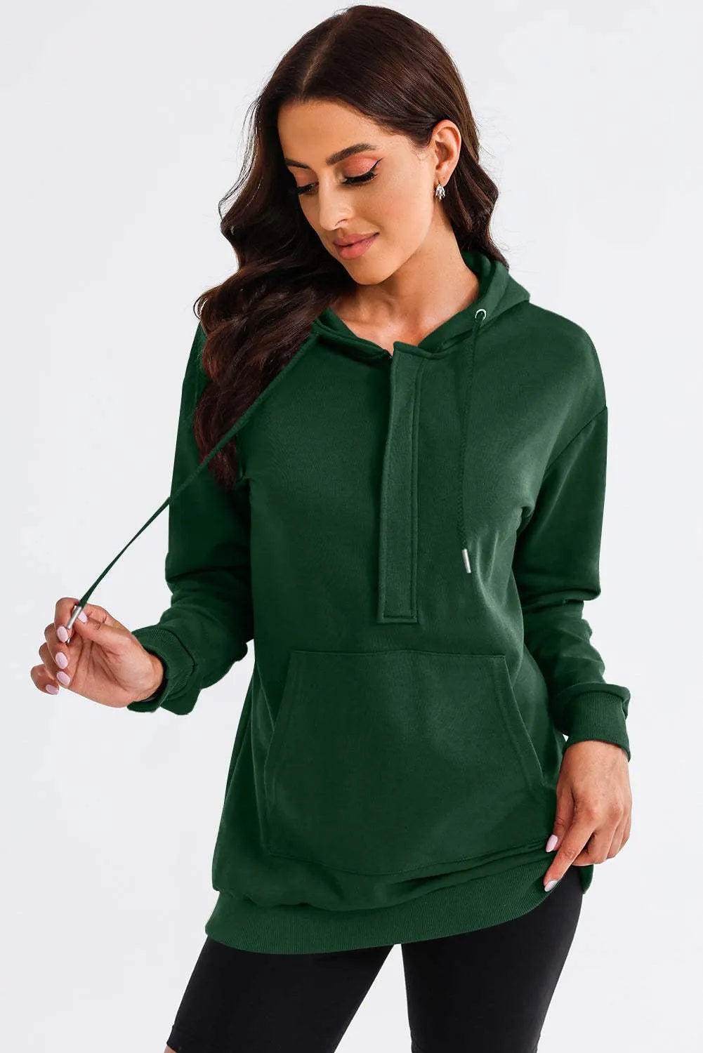 Drawstring Half Zip Hooded Dress Casual Dresses - Tophatter Daily Deals
