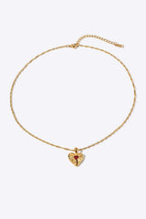 Heart Pendant Stainless Steel Necklace Necklaces - Tophatter Daily Deals