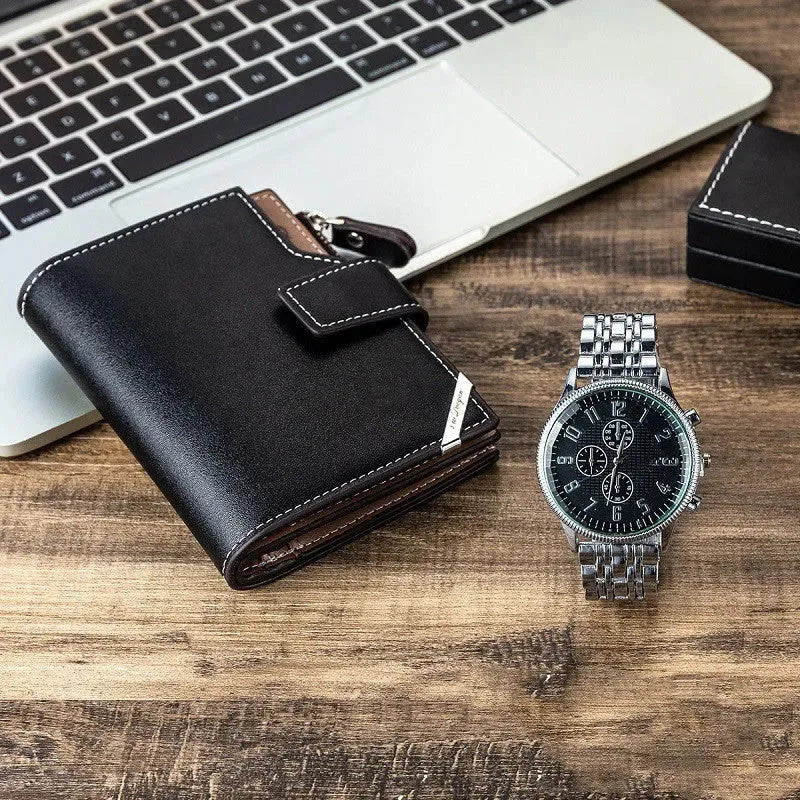 Luxury Business Watch Leather Bag Wallet Gift Set Men Bracelets - Tophatter Daily Deals