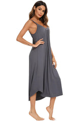 V-Neck Midi Lounge Dress Sleep Dresses - Tophatter Daily Deals