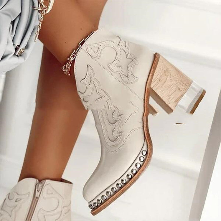 21 Years Autumn And Winter Boots European And American Beige 0 - Tophatter Daily Deals