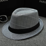 British Houndstooth European And American Sun Hats For Men Stripes Black White 58cm 0 - Tophatter Daily Deals