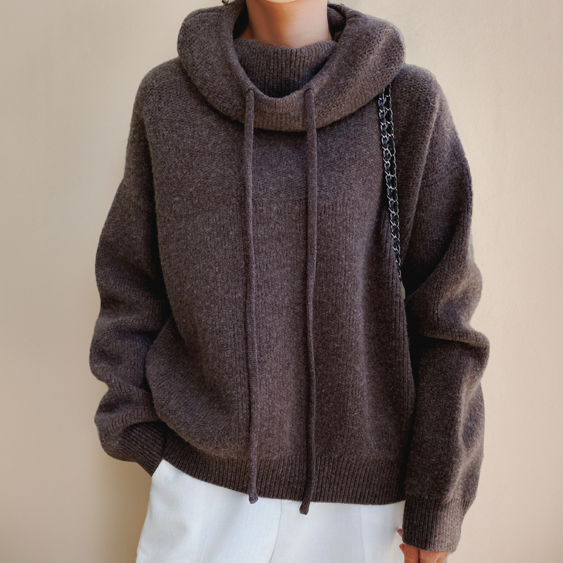 Warm Womens Oversized Hoodie - Relaxed Knit, For Everyday Brown - Tophatter Daily Deals