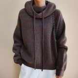 Warm Womens Oversized Hoodie - Relaxed Knit, For Everyday Brown - Tophatter Daily Deals