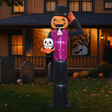 12ft Caped Pumpkin Man Inflatable Halloween Yard Decor 3D Changing Face Moving Picture Frame - Tophatter Daily Deals