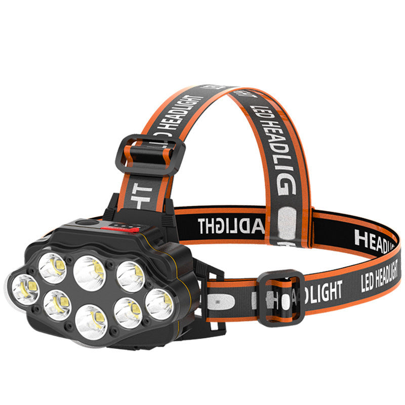 8LED Strong Light Rechargeable Night Fishing Headlight Orange 0 - Tophatter Daily Deals