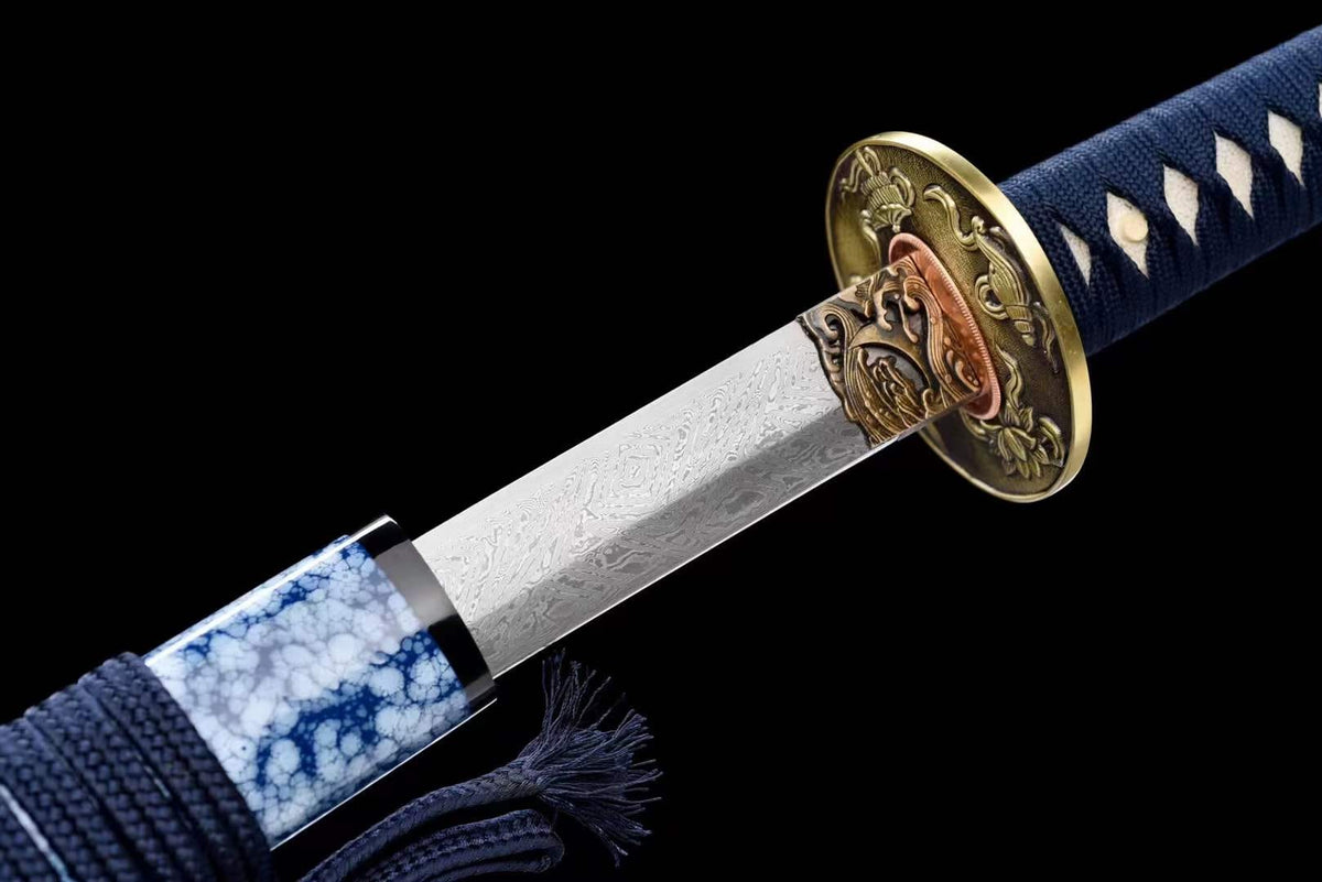 Damascus Samurai Katana [Auspicious Cloud Fighting Sword] - Tophatter Daily Deals