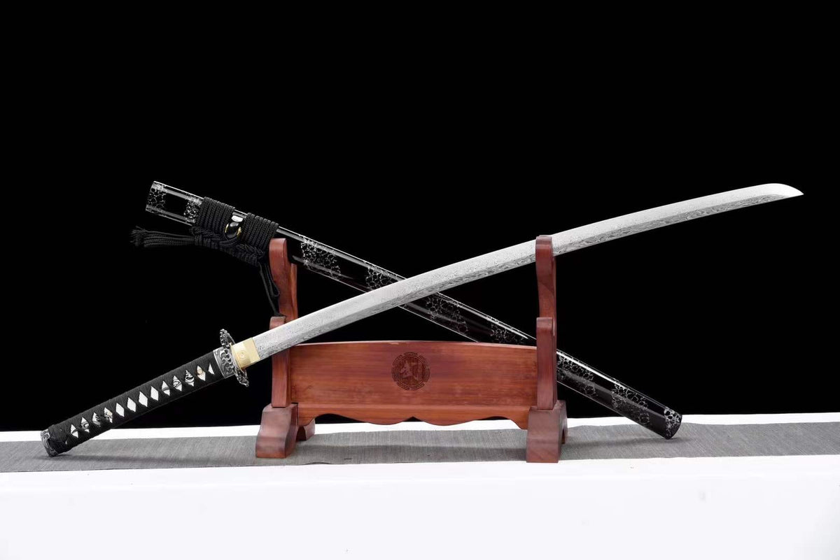 Damascus Samurai Katana [Silver Dragon Fighting Sword] - Tophatter Daily Deals