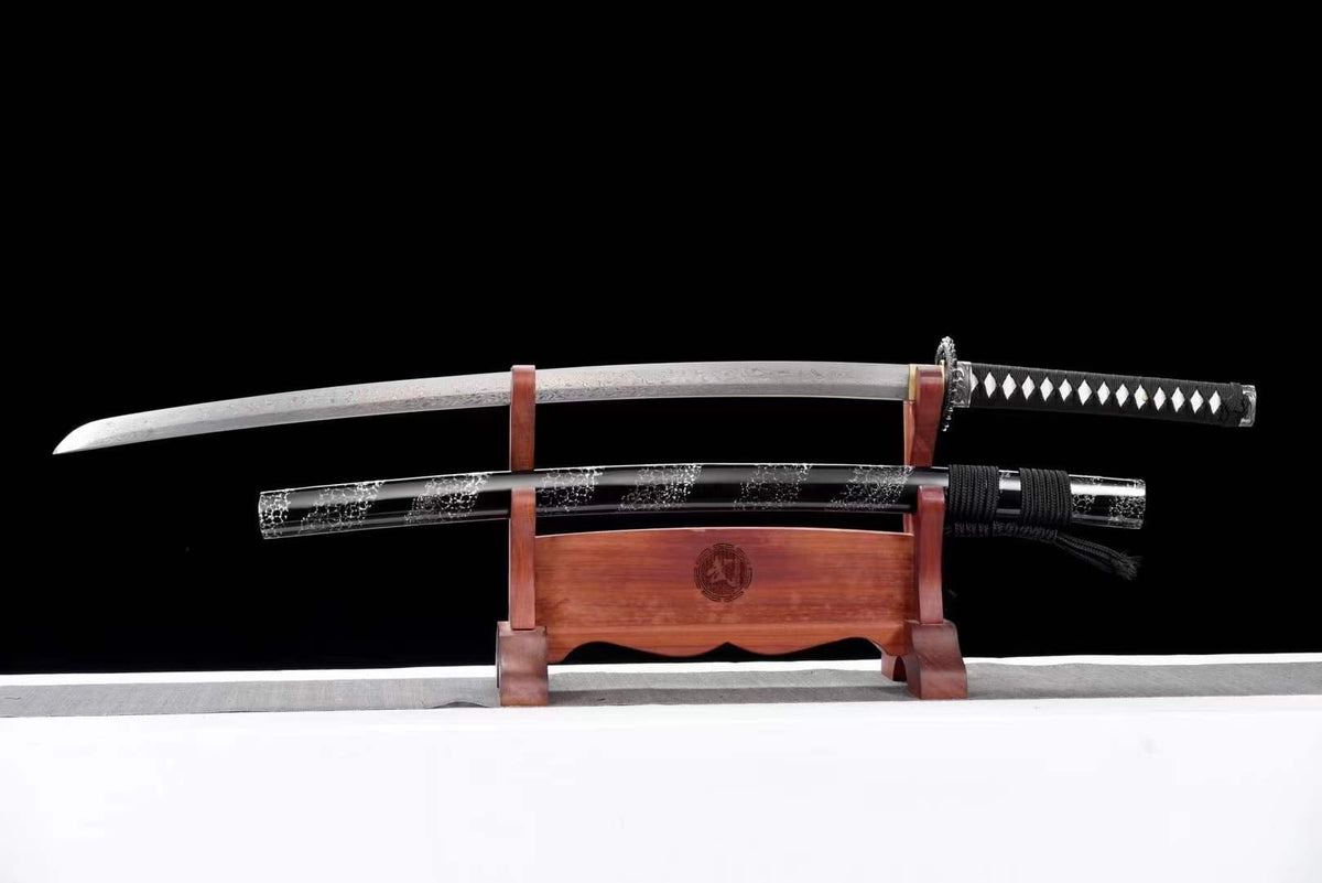 Damascus Samurai Katana [Silver Dragon Fighting Sword] - Tophatter Daily Deals