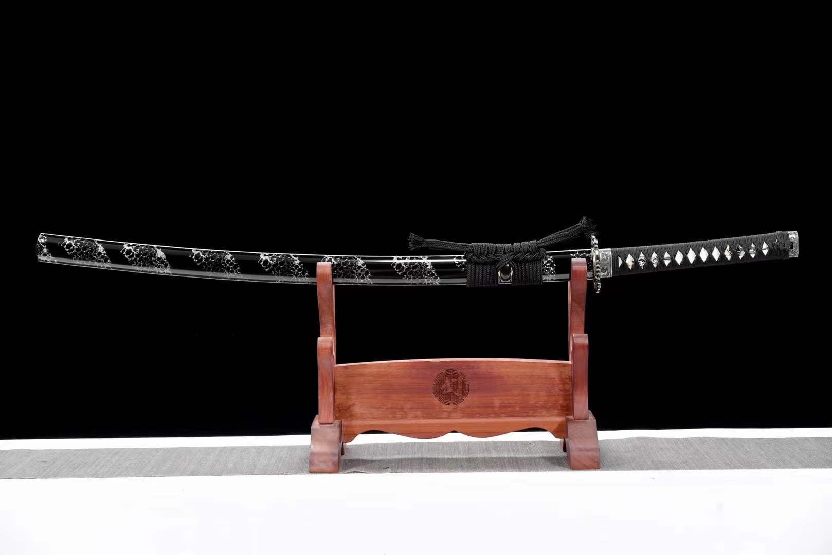 Damascus Samurai Katana [Silver Dragon Fighting Sword] - Tophatter Daily Deals