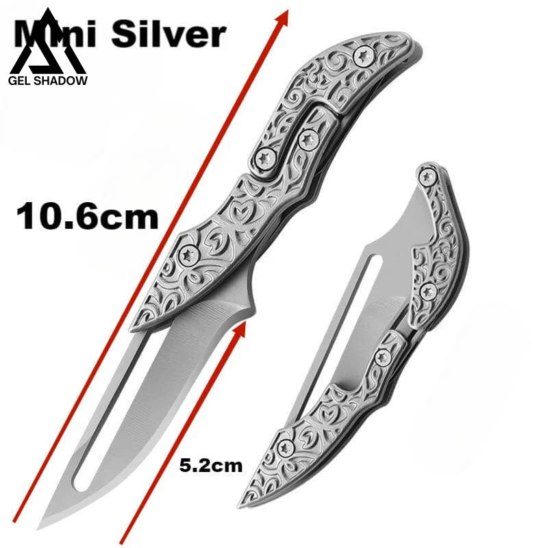 Damascus Steel Transformable Mechanical Magic knife-GS33 Mini Sliver Pocket Knives - Tophatter Daily Deals