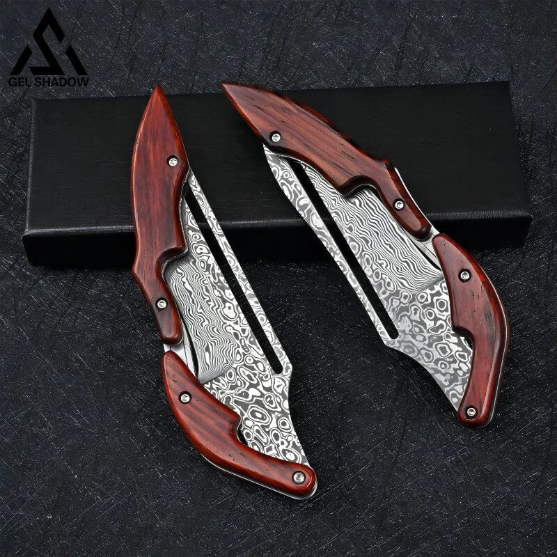 Damascus Steel Transformable Mechanical Magic knife-GS33 Pocket Knives - Tophatter Daily Deals