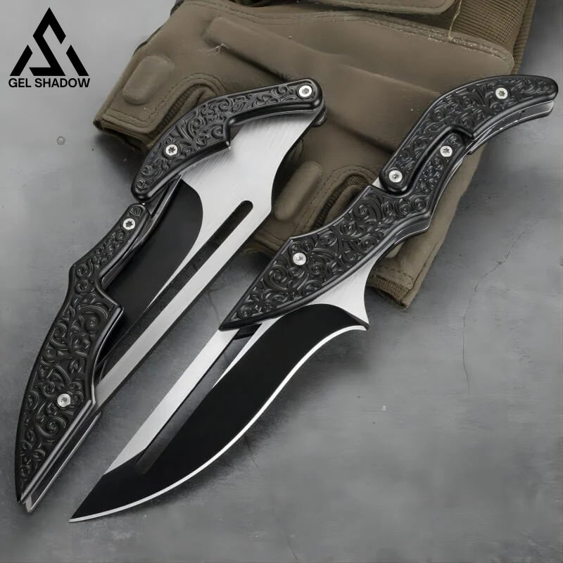 Damascus Steel Transformable Mechanical Magic knife-GS33 Pocket Knives - Tophatter Daily Deals