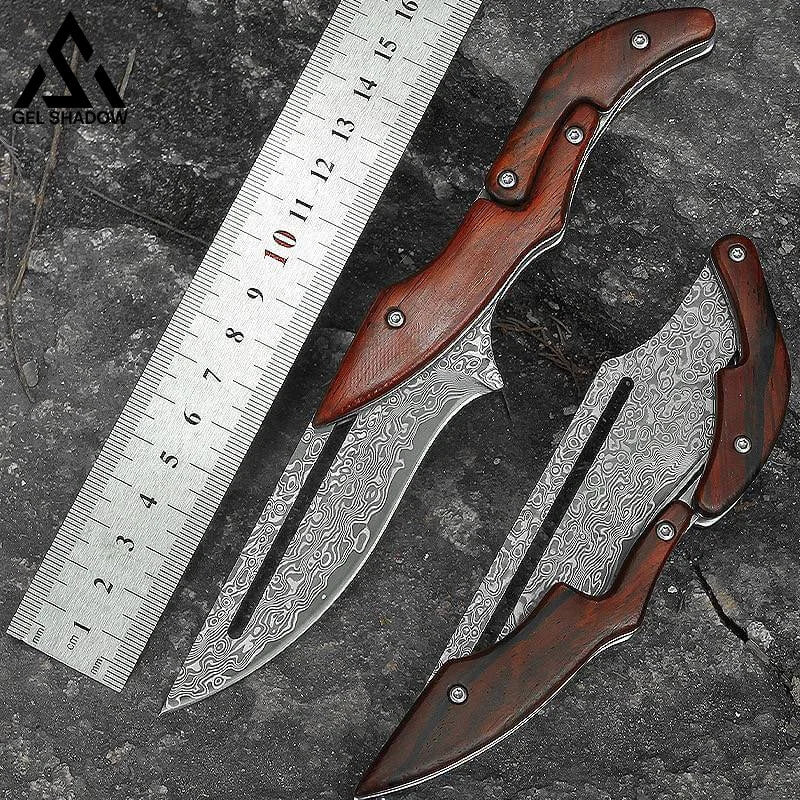 Damascus Steel Transformable Mechanical Magic knife-GS33 Pocket Knives - Tophatter Daily Deals