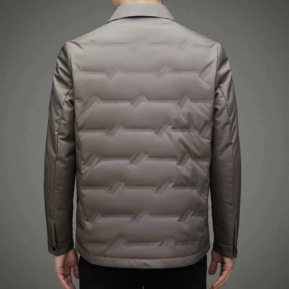 Lightweight Refined Men's Padded Jacket - Shirt Collar Down - Tophatter Daily Deals