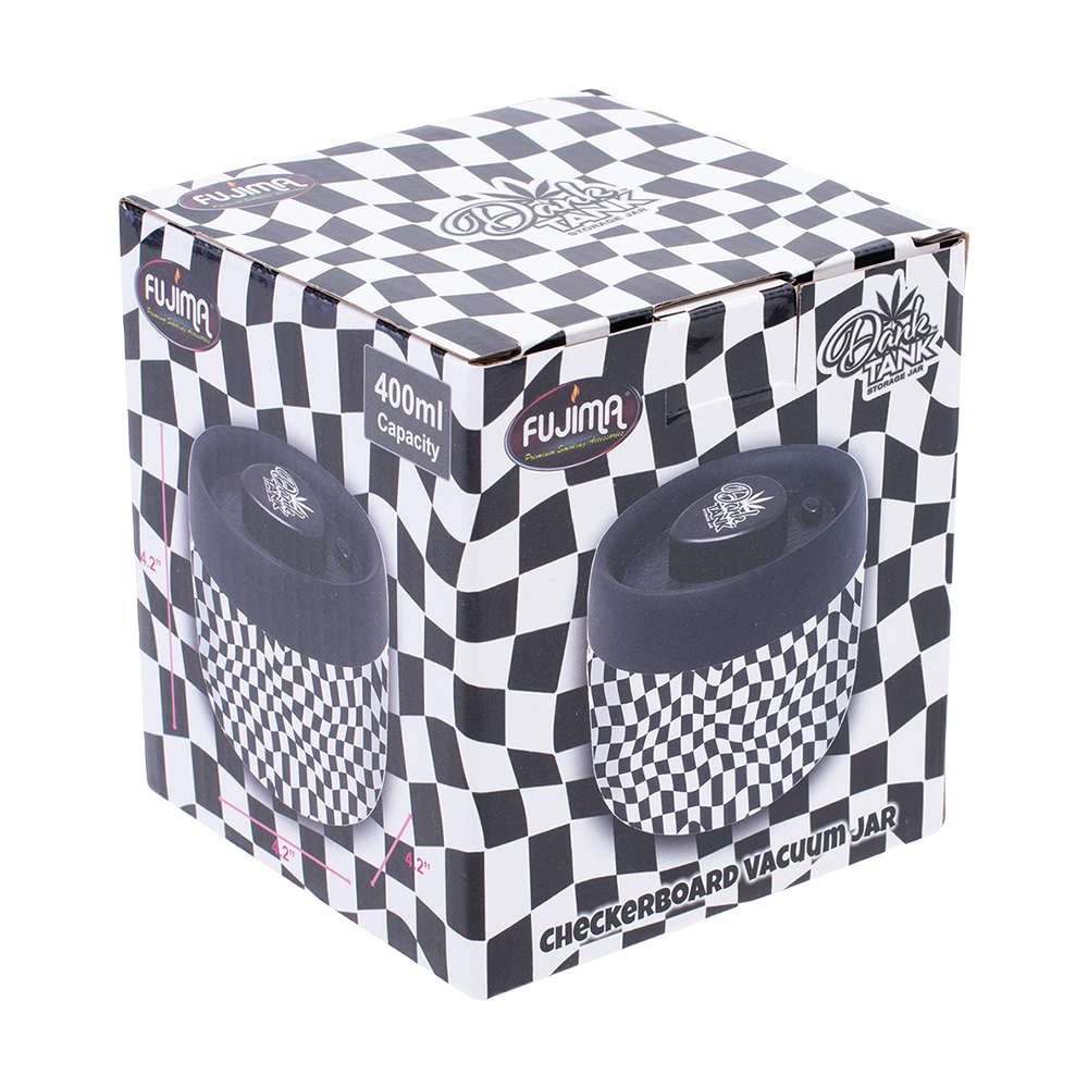 Dank Tank Vacuum Glass Jar | Checkerboard Stash Jars - Tophatter Daily Deals