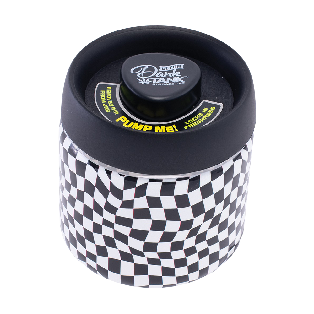Dank Tank Vacuum Glass Jar | Checkerboard Stash Jars - Tophatter Daily Deals