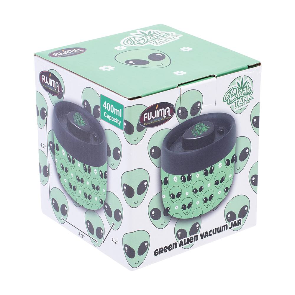 Dank Tank Vacuum Glass Jar | Green Alien Stash Jars - Tophatter Daily Deals