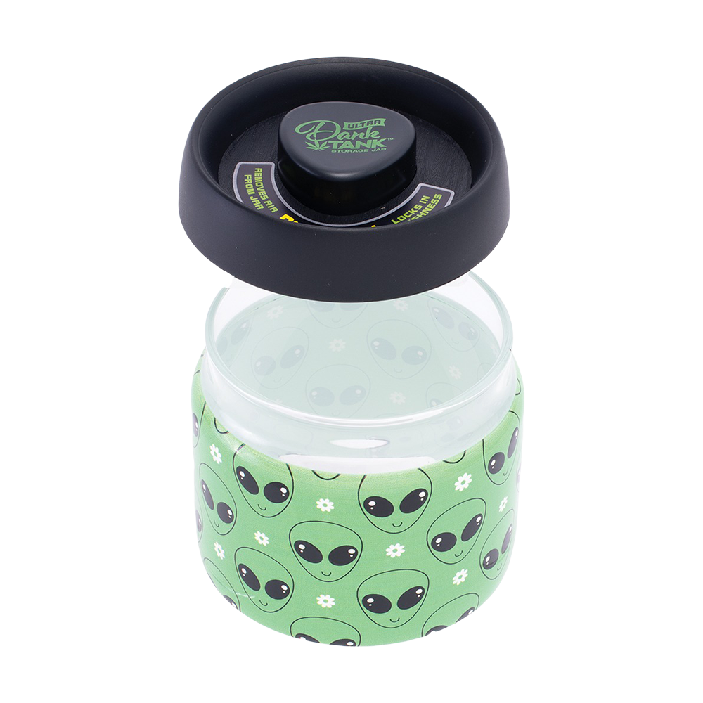 Dank Tank Vacuum Glass Jar | Green Alien Stash Jars - Tophatter Daily Deals