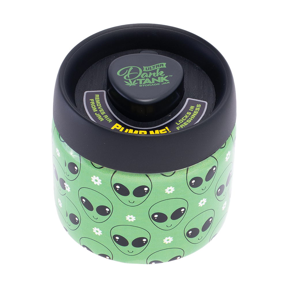 Dank Tank Vacuum Glass Jar | Green Alien Stash Jars - Tophatter Daily Deals