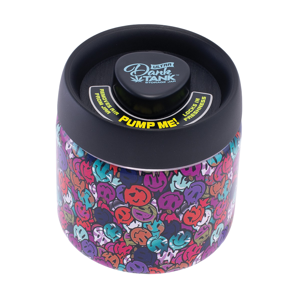 Dank Tank Vacuum Glass Jar | Melty Smiley Stash Jars - Tophatter Daily Deals