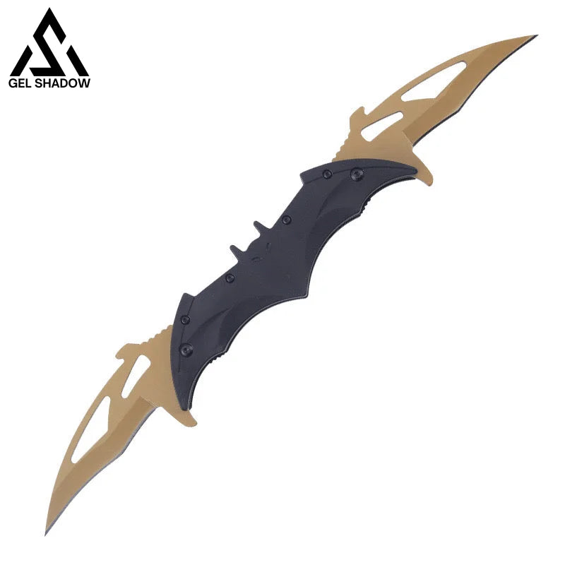 Dark Bat Knight Double Blade Folding Pocket Knife-GS39 Butterfly Knife - Tophatter Daily Deals