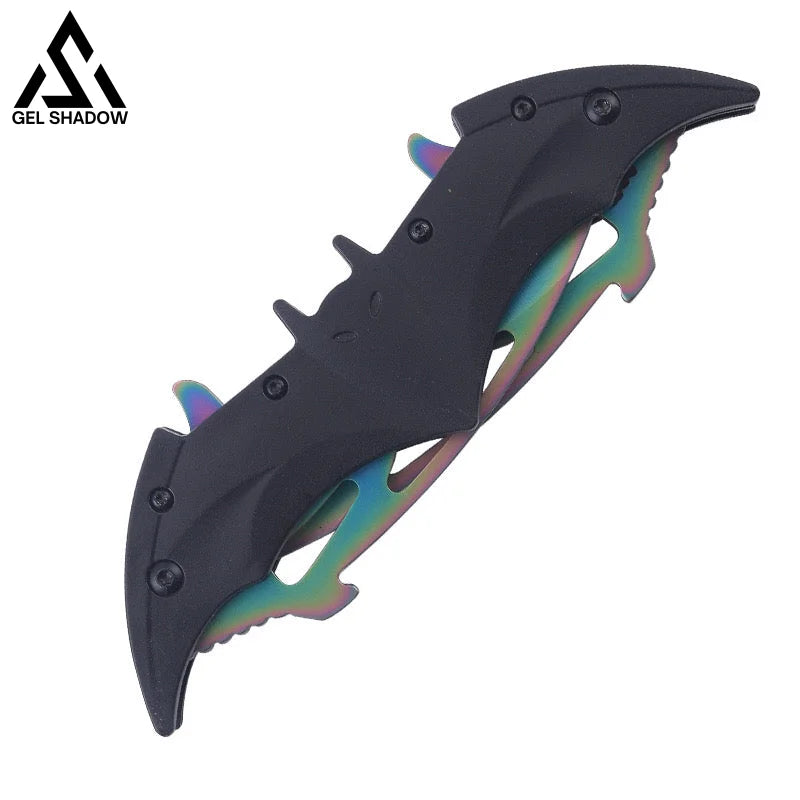 Dark Bat Knight Double Blade Folding Pocket Knife-GS39 Butterfly Knife - Tophatter Daily Deals
