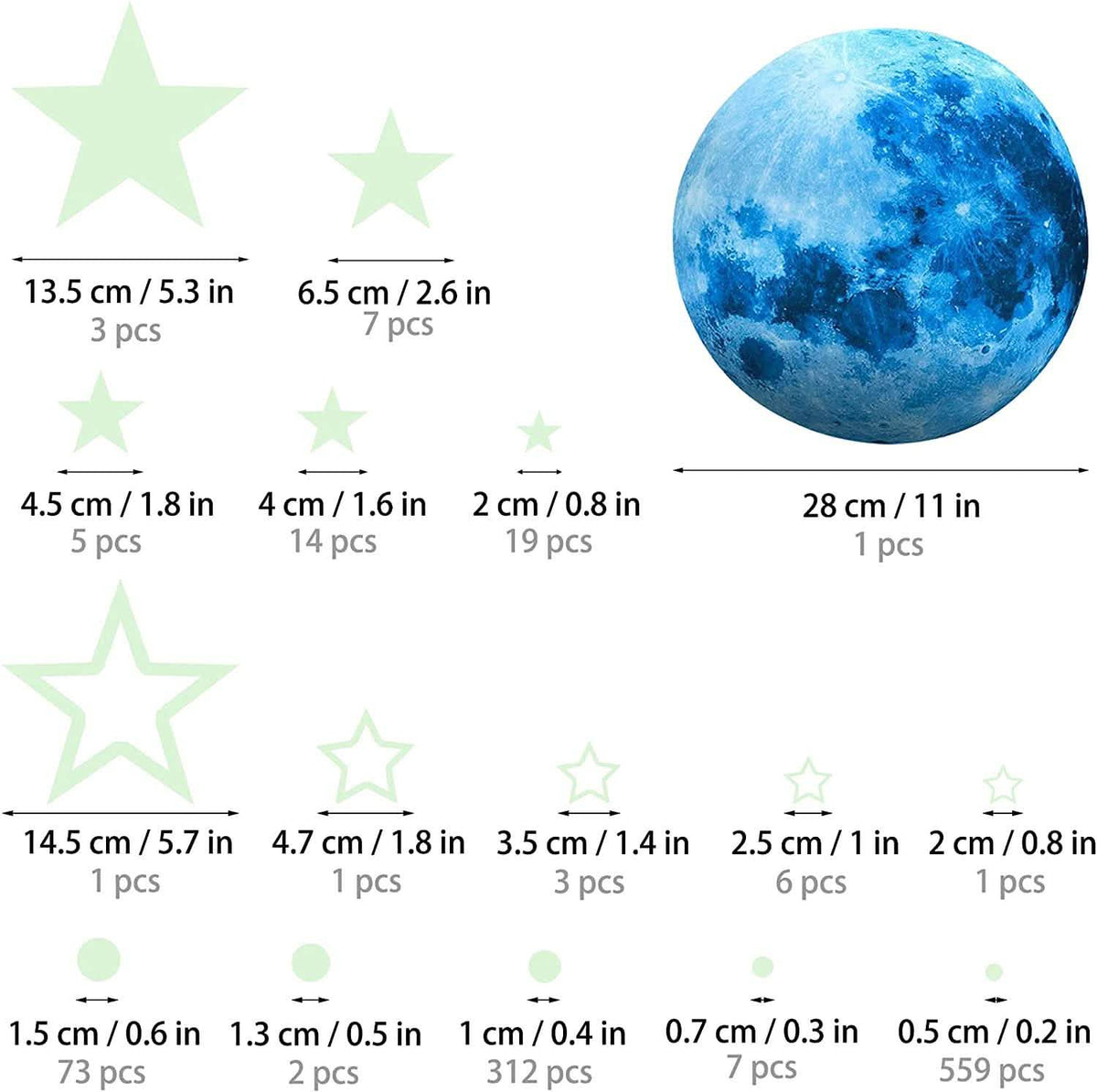 Dark Star Glow and Moon Wall Sticker Toys & Games - Tophatter Daily Deals