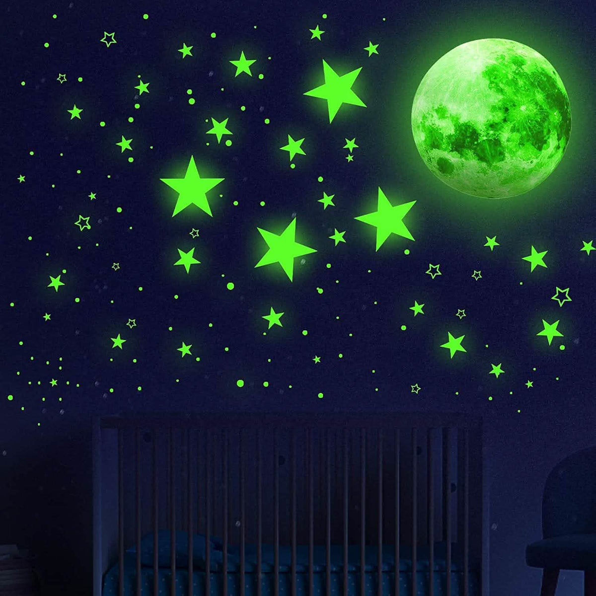 Dark Star Glow and Moon Wall Sticker Toys & Games - Tophatter Daily Deals