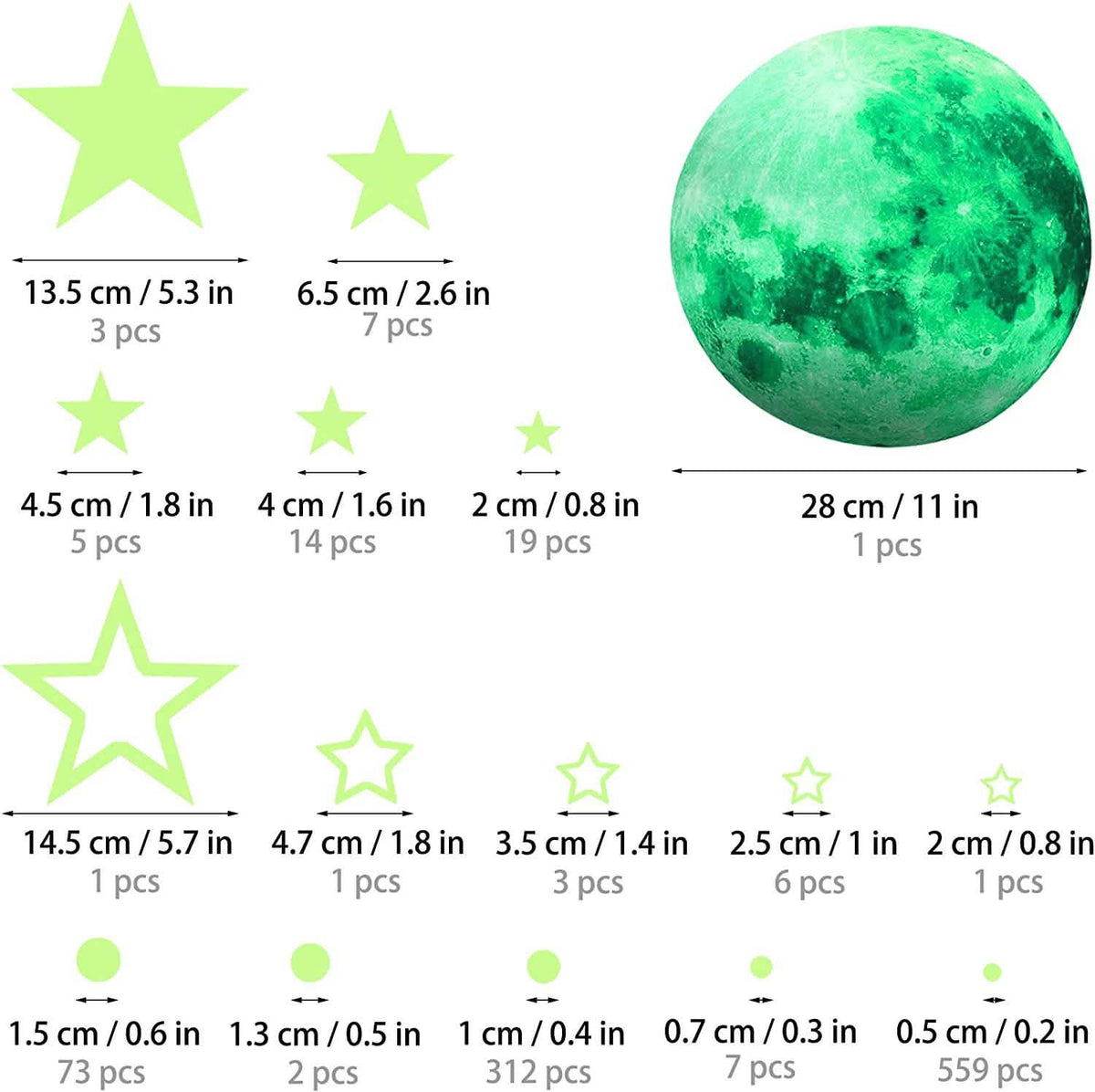 Dark Star Glow and Moon Wall Sticker Toys & Games - Tophatter Daily Deals