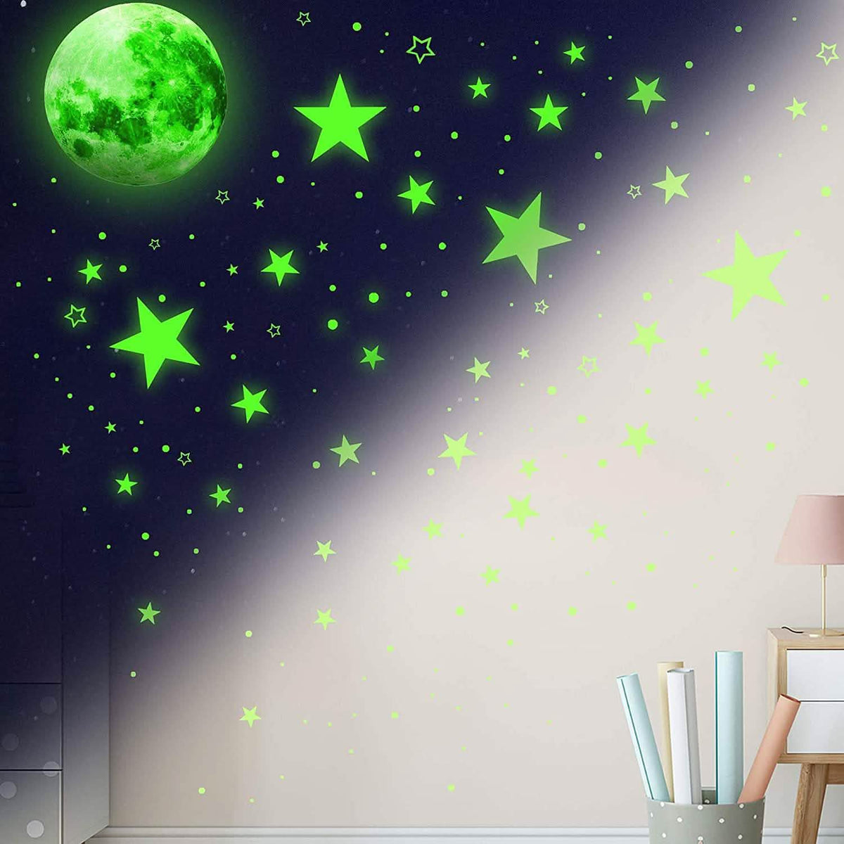 Dark Star Glow and Moon Wall Sticker Toys & Games - Tophatter Daily Deals