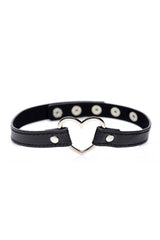 XR Brands - Master Series - Dark Heart Chrome Heart Choker - Black BDSM - Tophatter Daily Deals