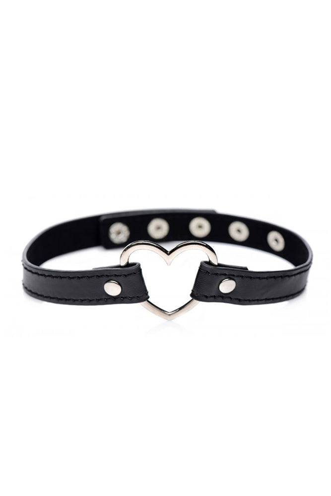 XR Brands - Master Series - Dark Heart Chrome Heart Choker - Black BDSM - Tophatter Daily Deals