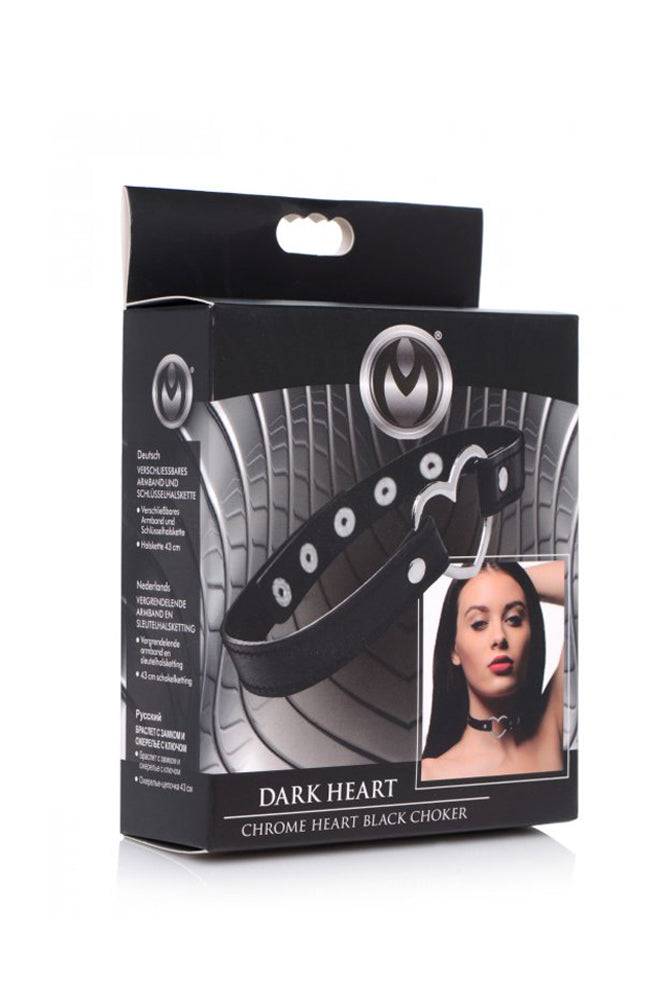 XR Brands - Master Series - Dark Heart Chrome Heart Choker - Black BDSM - Tophatter Daily Deals