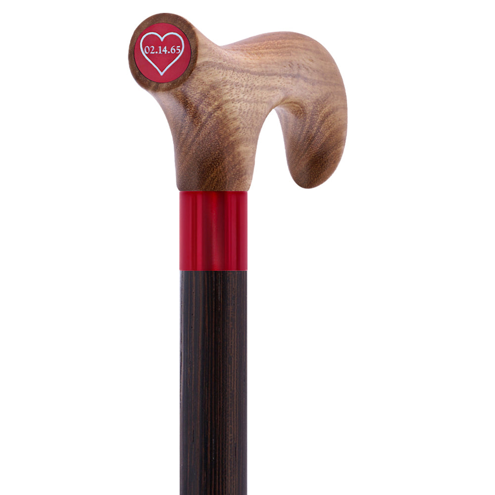 Custom-Engraved Wooden Cane: Choose Color & Personalize - Tophatter Daily Deals