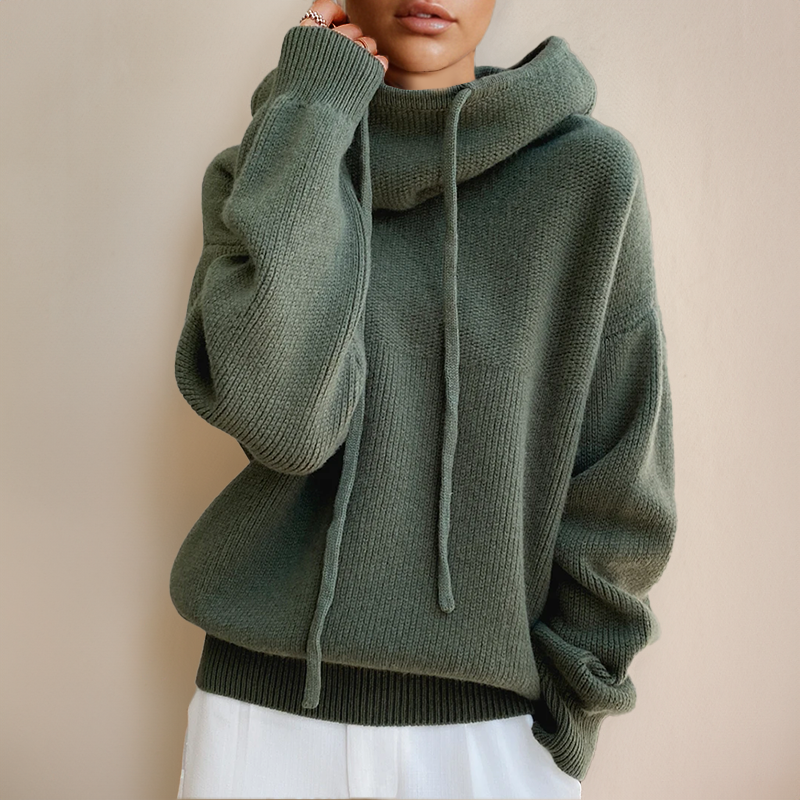 Warm Womens Oversized Hoodie - Relaxed Knit, For Everyday Green - Tophatter Daily Deals