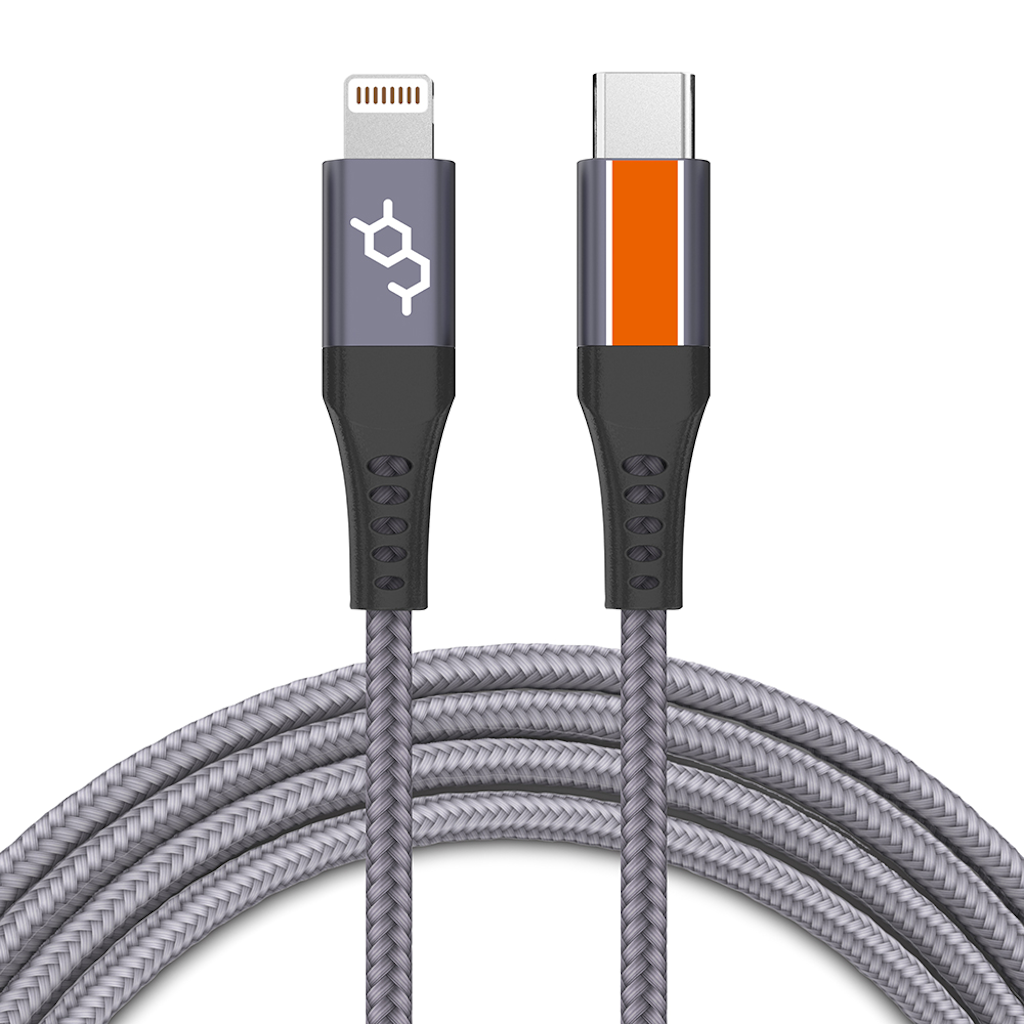 Dausen Nylon Braided Charge Cable Lightning to USB-C Mobile accesories - Tophatter Daily Deals