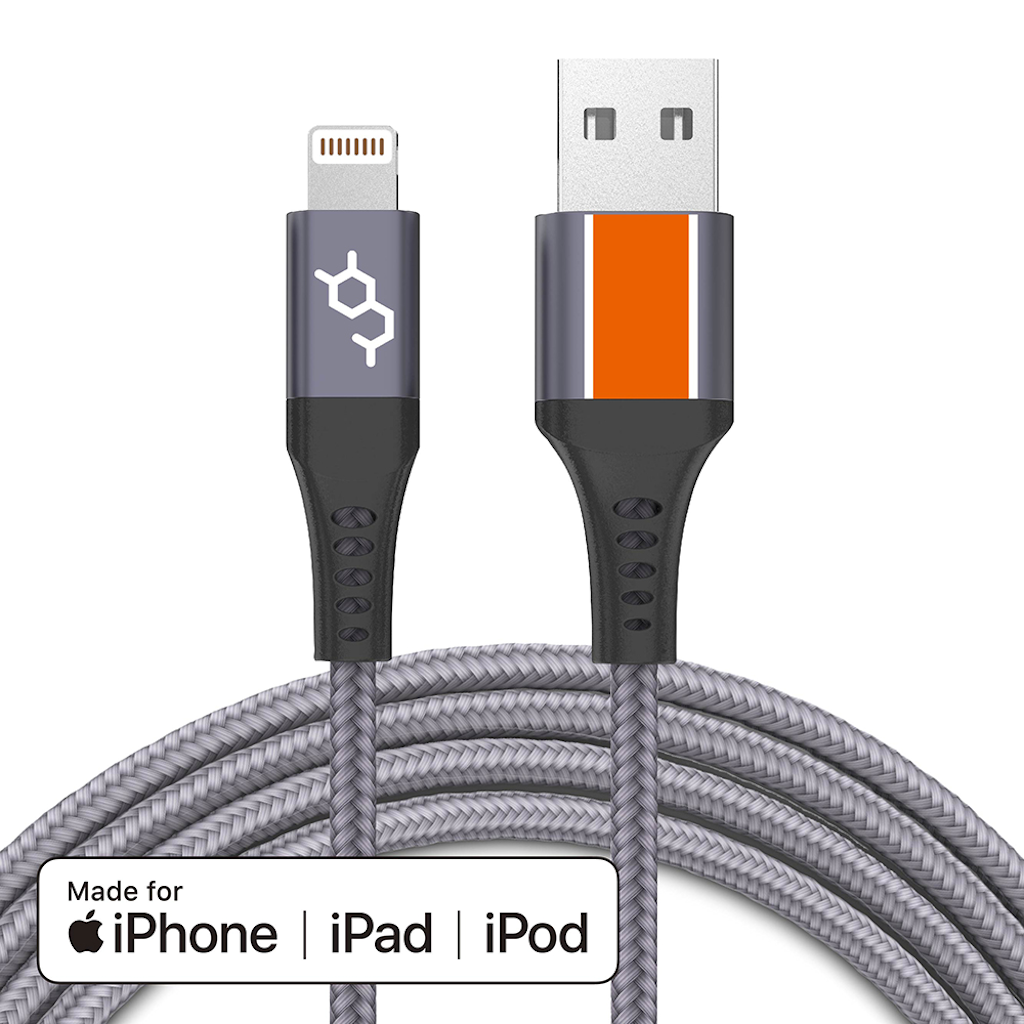 Dausen Nylon Braided Charge Cable Lightning to USB Mobile accesories - Tophatter Daily Deals