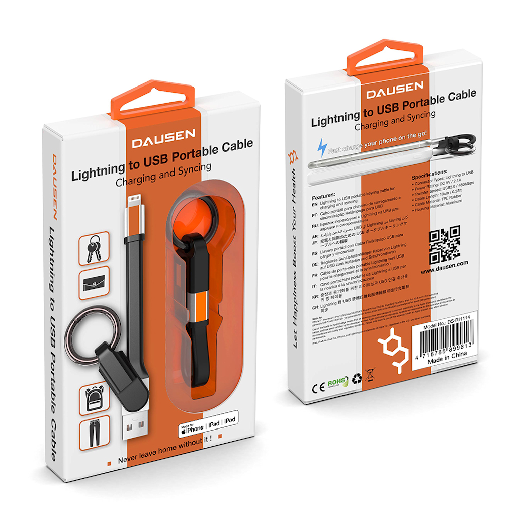Dausen Silicon Key-Ring Cable Mobile accesories - Tophatter Daily Deals