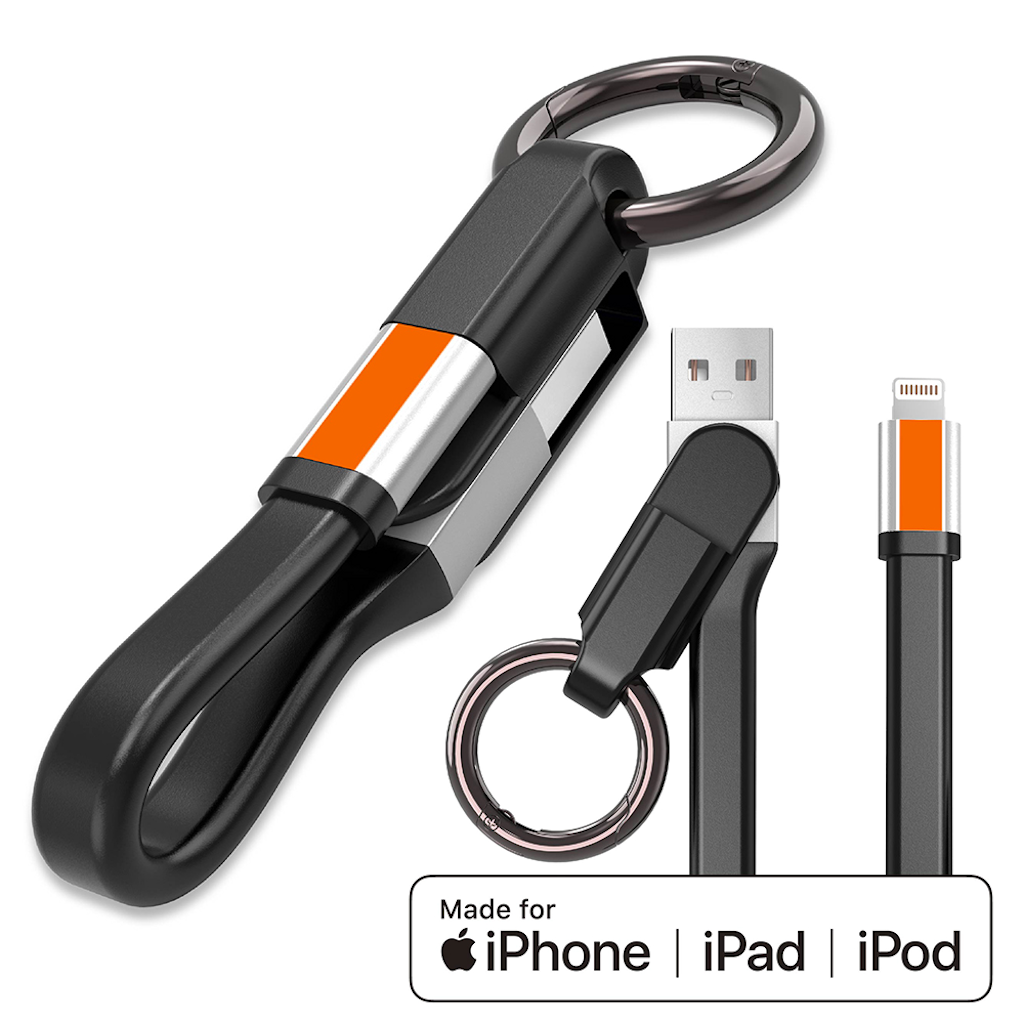 Dausen Silicon Key-Ring Cable Lightning Charging Cable Mobile accesories - Tophatter Daily Deals