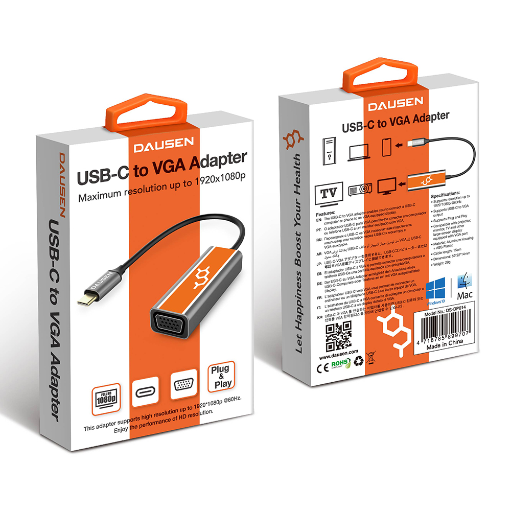 Dausen USB-C to VGA Adapter Electronics - Tophatter Daily Deals