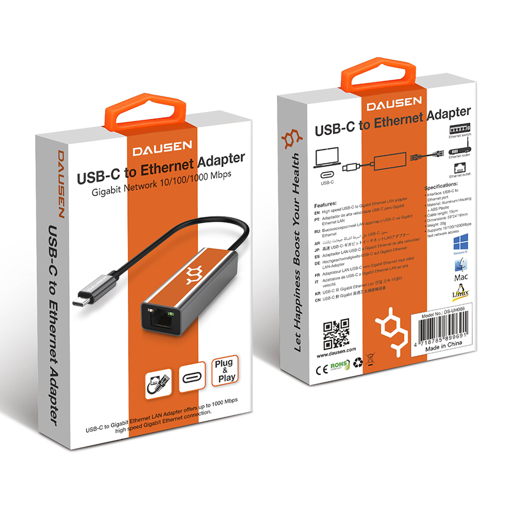 Dausen USB-C to Ethernet Adapter Mobile accesories - Tophatter Daily Deals