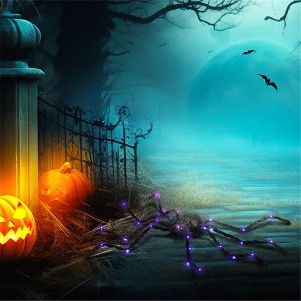 Light Up Oversized Spider Halloween Decoration Yard Prop 3D Changing Face Moving Picture Frame - Tophatter Daily Deals