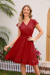 Swiss Dot Cap Sleeve Dress Casual Dresses - Tophatter Daily Deals