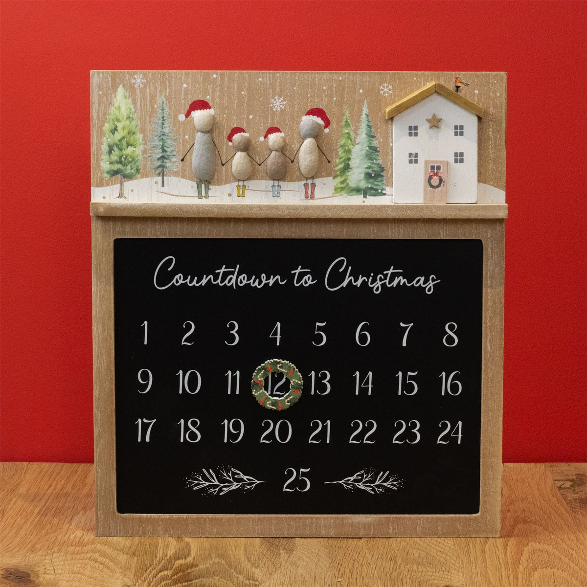Pebble Family Christmas Advent Calendar | Magnetic Advent Calendar Wall Plaque Advent Calendar - Tophatter Daily Deals