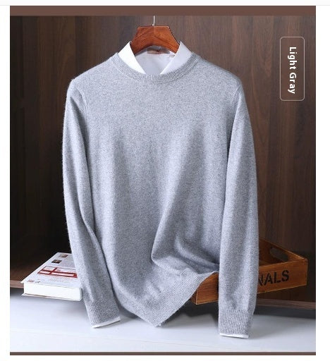 Soft Relaxed Men's Crewneck Sweater - Oversized Knit Light Grey 3D Changing Face Moving Picture Frame - Tophatter Daily Deals