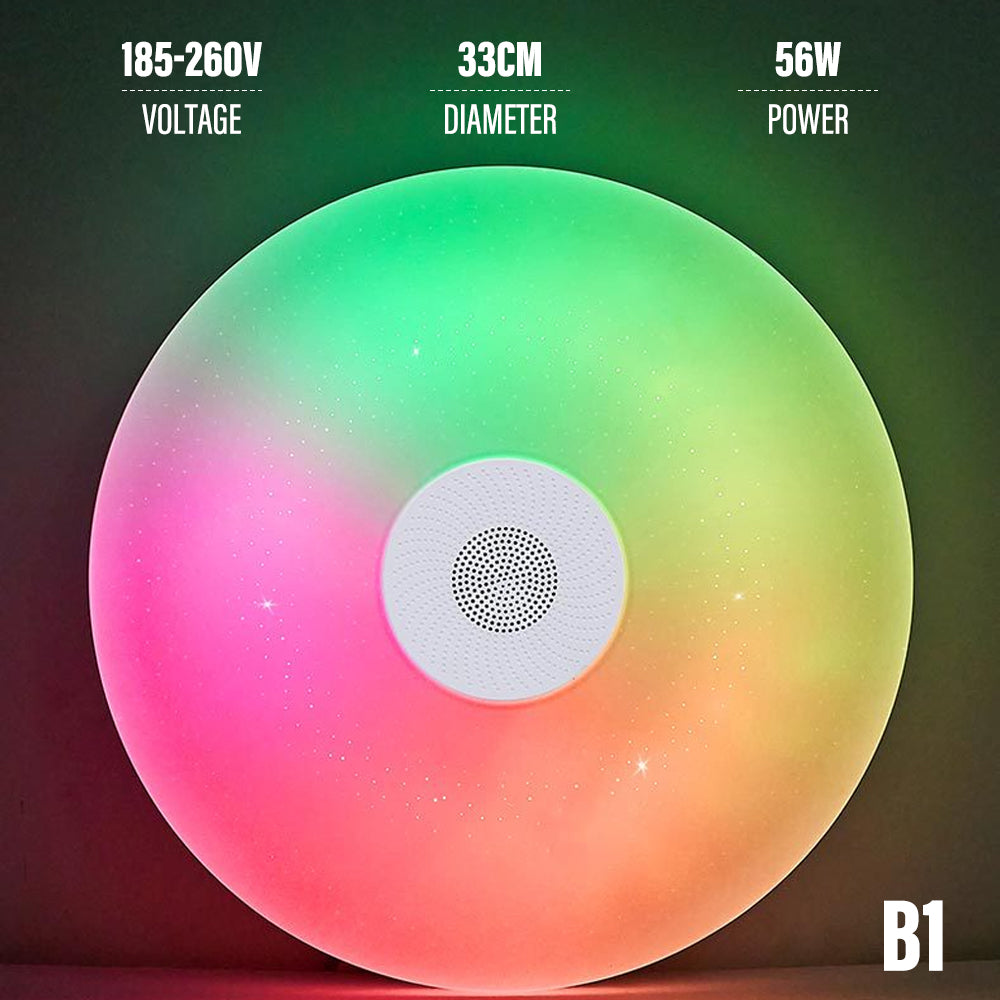 Bluetooth Ceiling Lamp Intelligent RGB Colorful Music D 0 - Tophatter Daily Deals